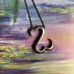 Open heart necklace and book bundle